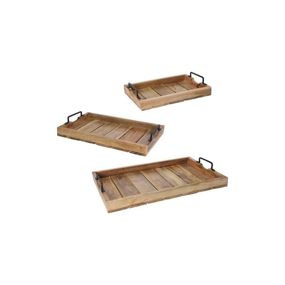 SET 3 VASSOI LEGNO MANICO META